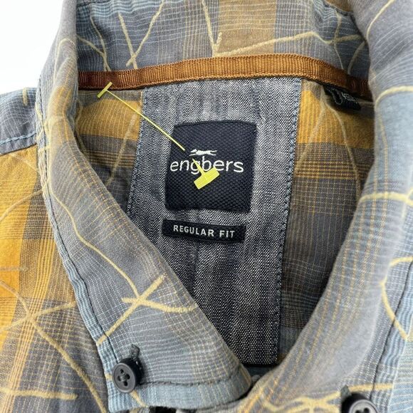 Engbers Regular Fit Yellow Blue Plaid Short Sleeve Button Down Size 2XL - Picture 4 of 7